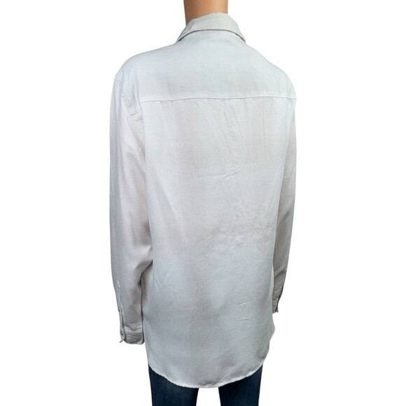 Jachs Girlfriend Womens X-Large White Soft Plaid Button Up Long Sleeve New - Picture 4 of 10